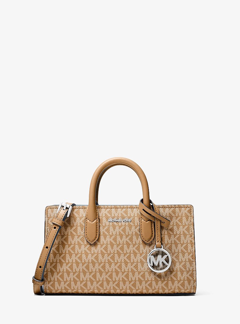 Scarlett Extra-Small Signature Logo Crossbody Bag in PEANUT | Michael Kors
