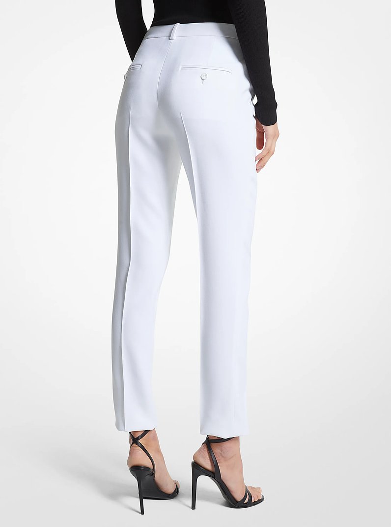 Samantha Double Crepe Sabl&eacute; Pants in OPTIC WHITE | Michael Kors