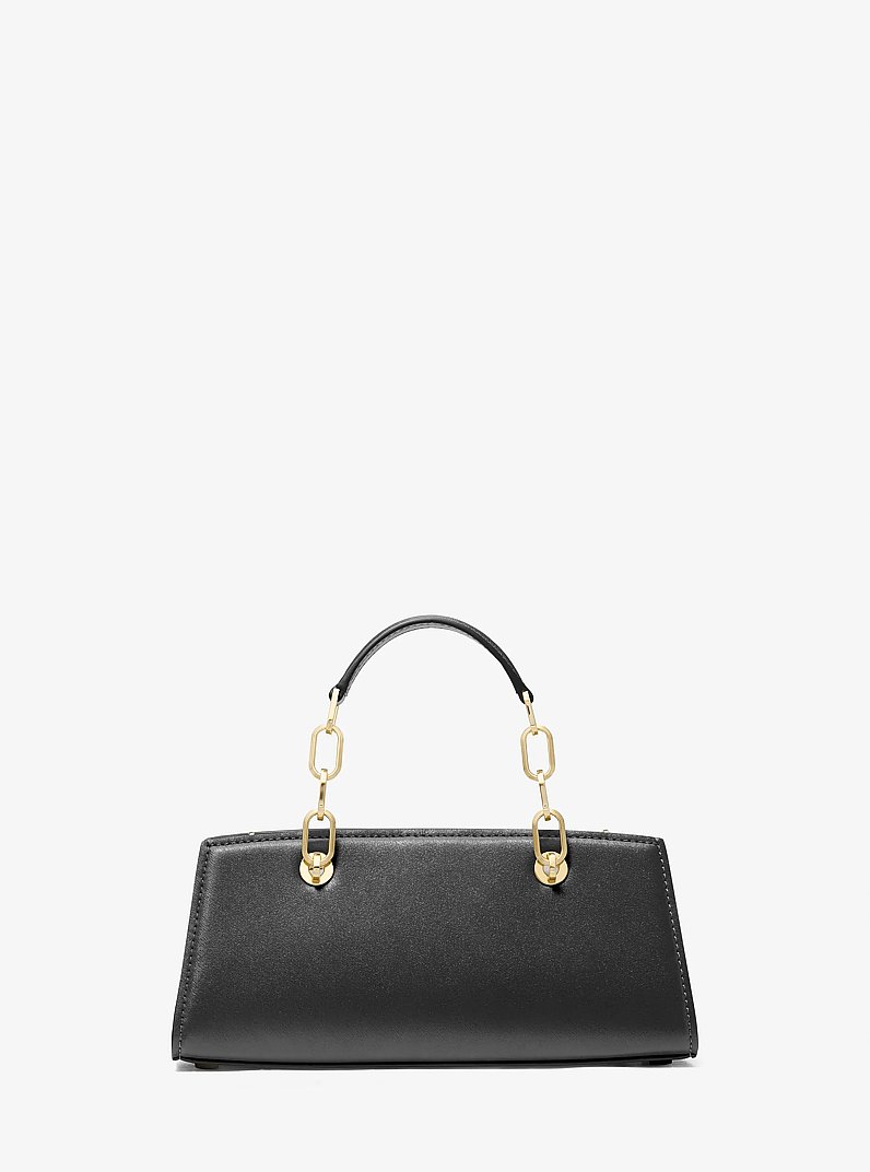 Cynthia Small Leather Satchel in BLACK | Michael Kors