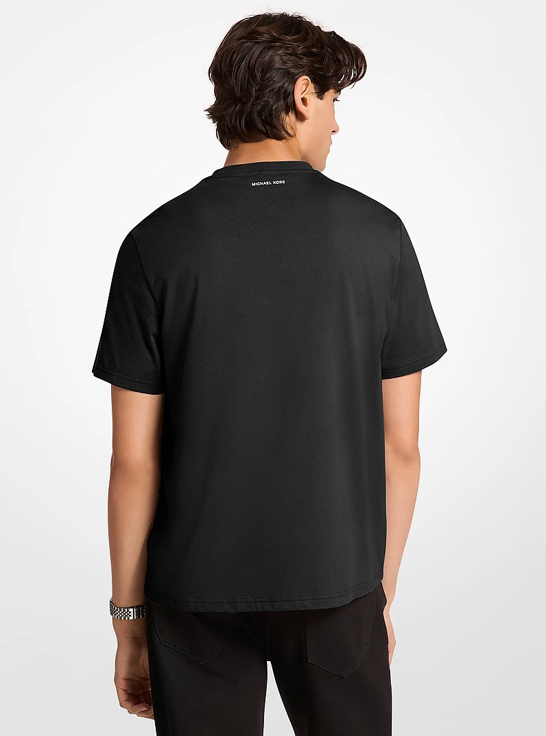 T-shirt en jersey de coton &agrave; logo graphique in NOIR | Michael Kors
