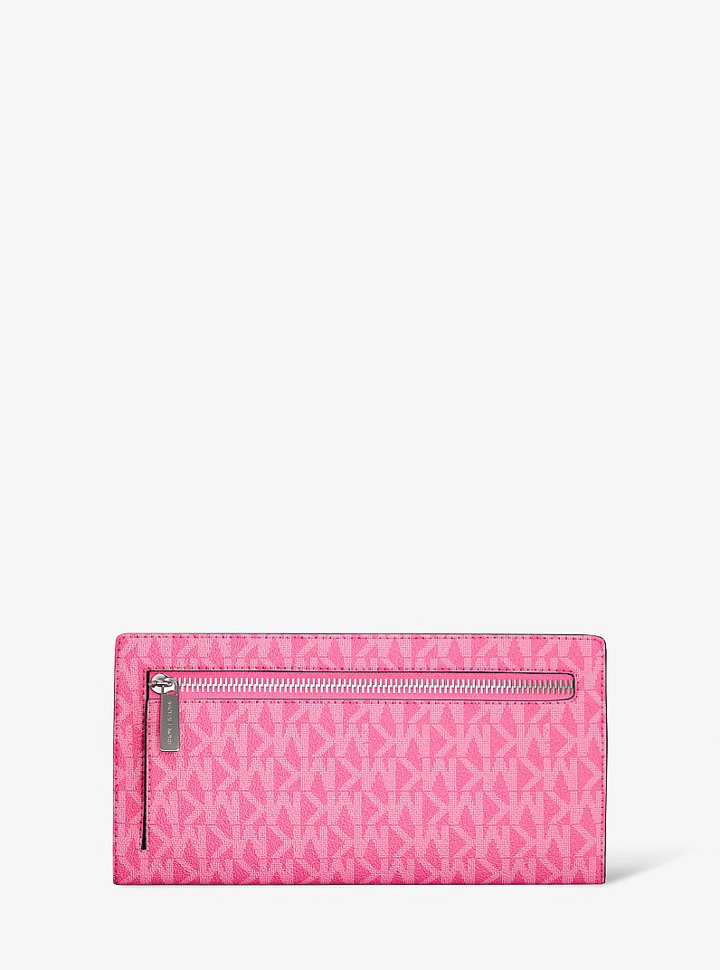 Carson Large Signature Logo Wallet in DRAGONFRUIT | Michael Kors