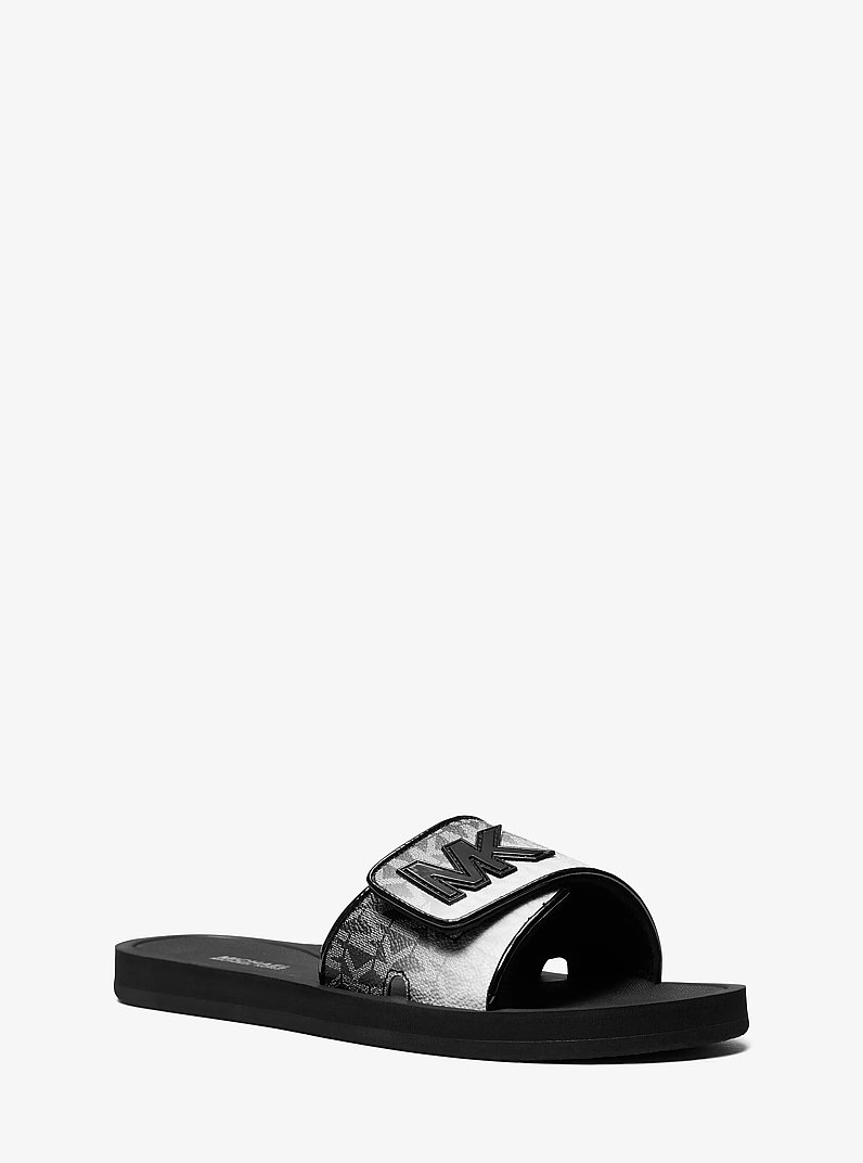 Palmer Ombr&eacute; Signature Logo Slide Sandal in BLACK | Michael Kors