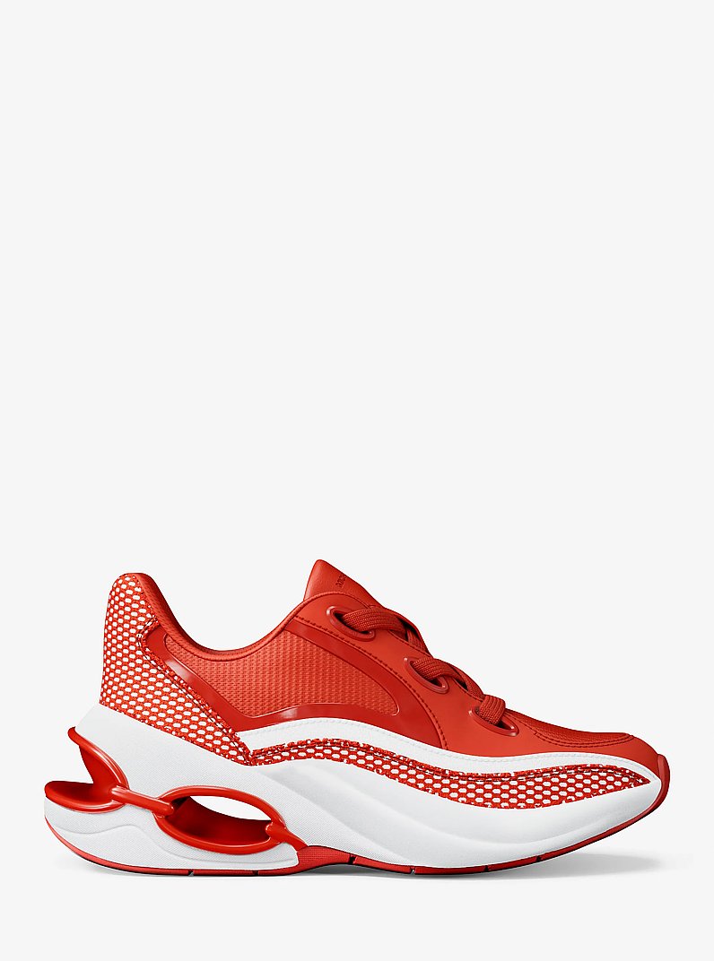 Toni Mixed-Media Sneaker in CRIMSON | Michael Kors
