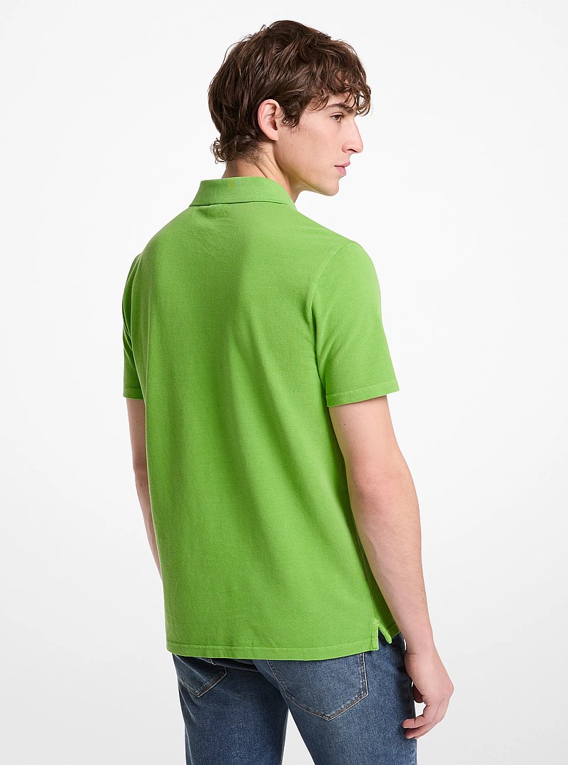 Cotton Piqu&eacute; Polo Shirt in JUNGLE | Michael Kors