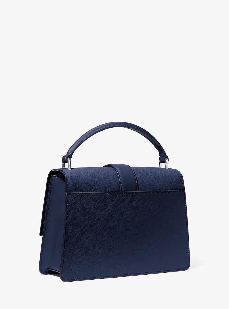 Greenwich Medium Saffiano Leather Satchel in NAVY | Michael Kors