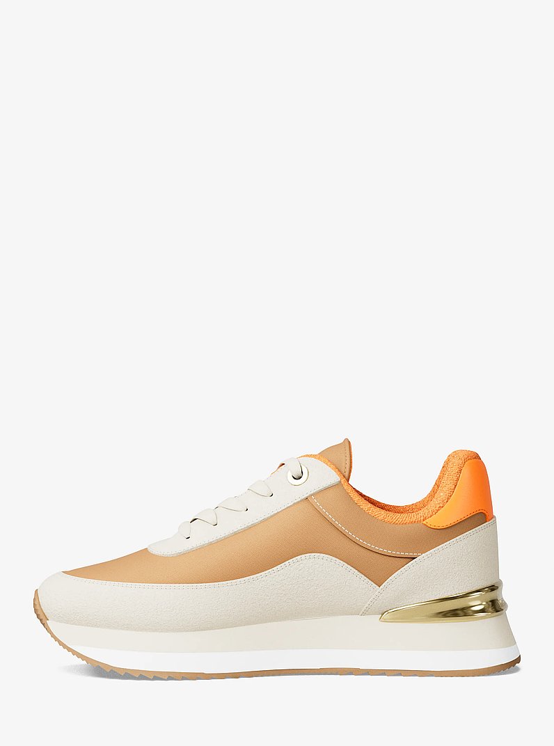 Hattie Mixed-Media Trainer in POP ORANGE | Michael Kors