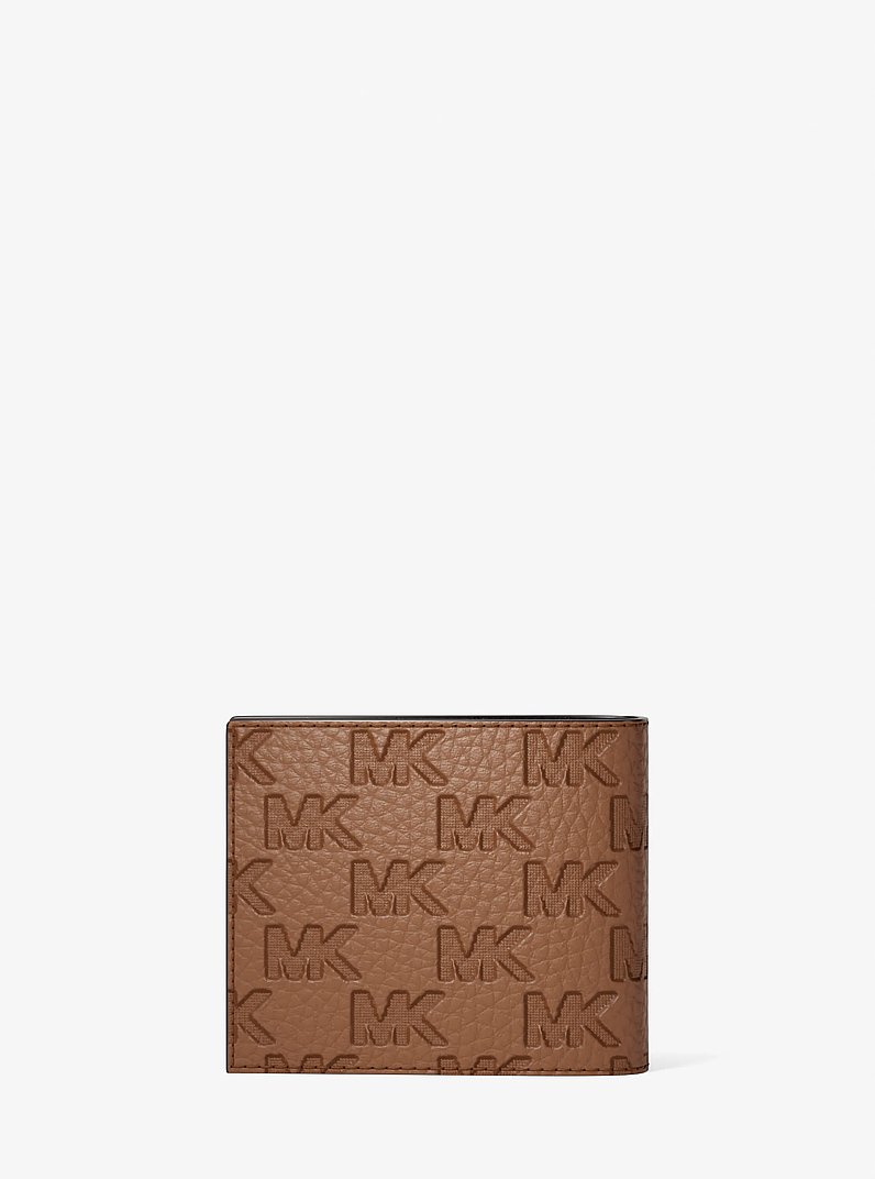 Hudson Logo Embossed Leather Billfold Wallet and Passcase in LUGGAGE | Michael Kors