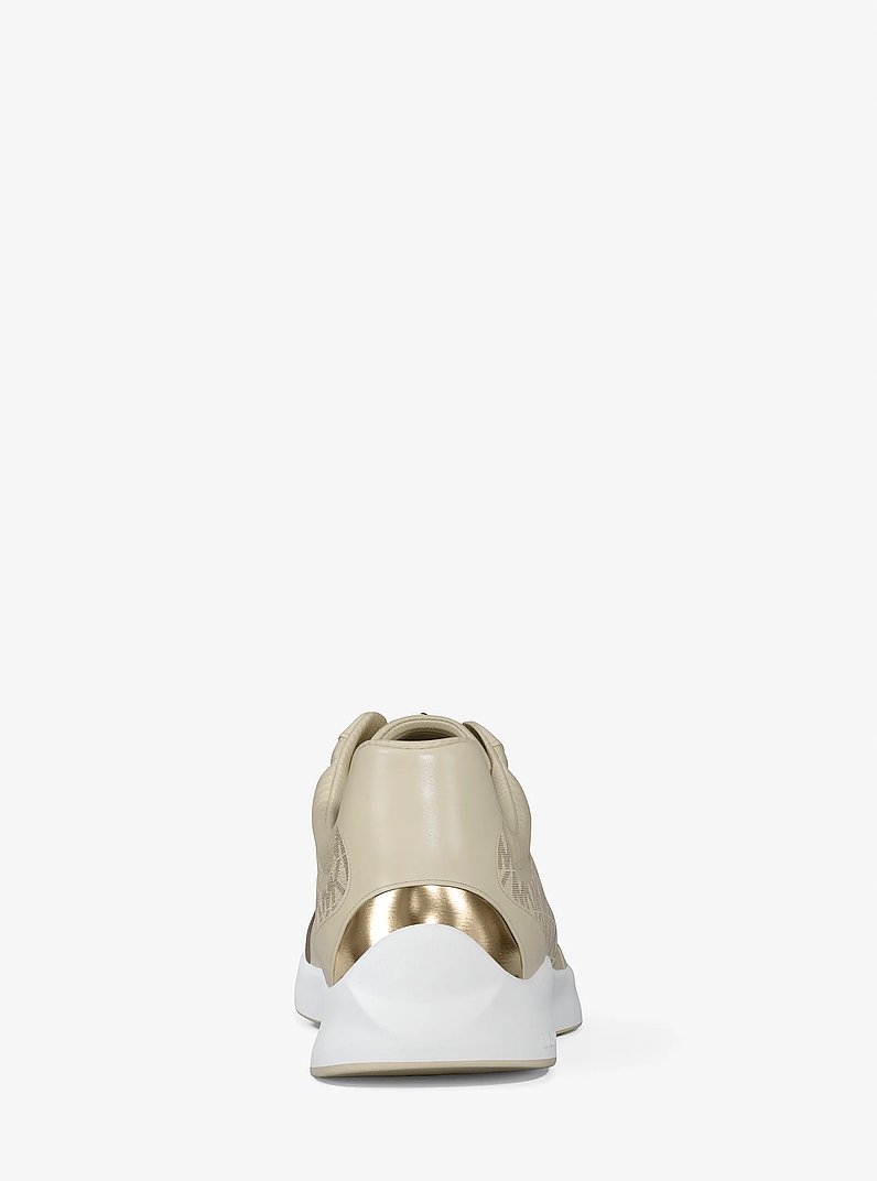 Thea Mixed-Media Trainer in VANILLA | Michael Kors