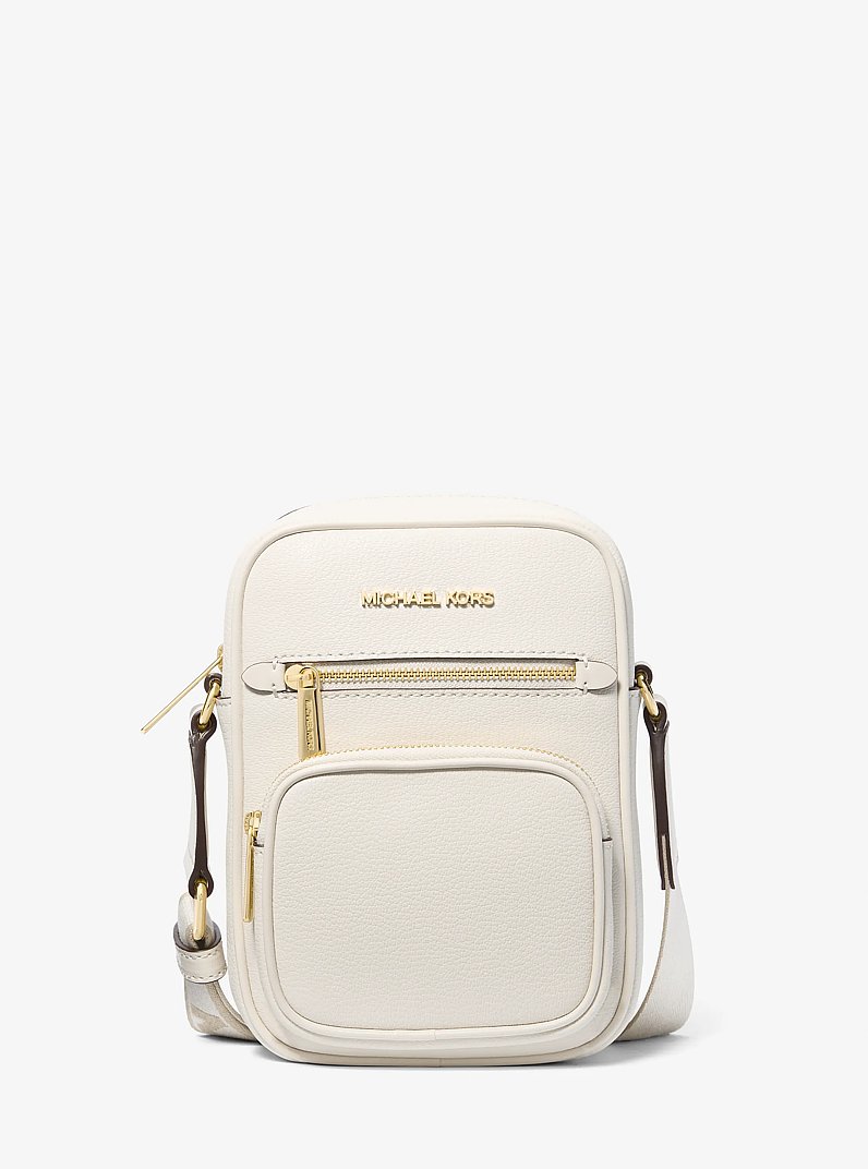 Jet Set Medium Leather Crossbody Bag in LT CREAM | Michael Kors