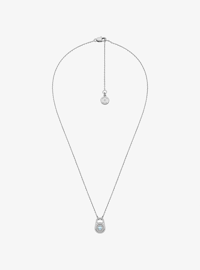 Pav&eacute; Lock Necklace in SILVER | Michael Kors