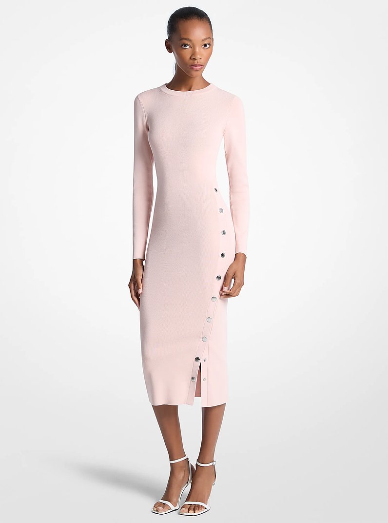 Robe en m&eacute;lange de viscose avec fermeture &agrave; bouton-pression in ROSE POUDR&Eacute; | Michael Kors