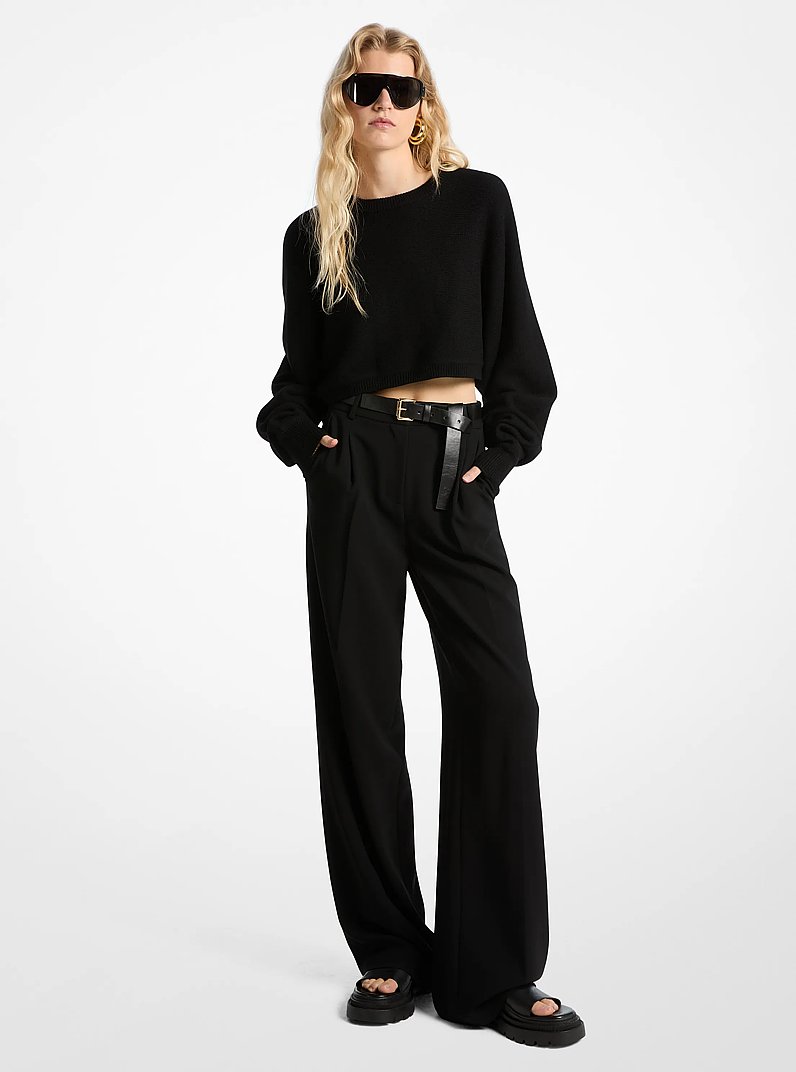 Wool Dolman-Sleeve Sweater in BLACK | Michael Kors