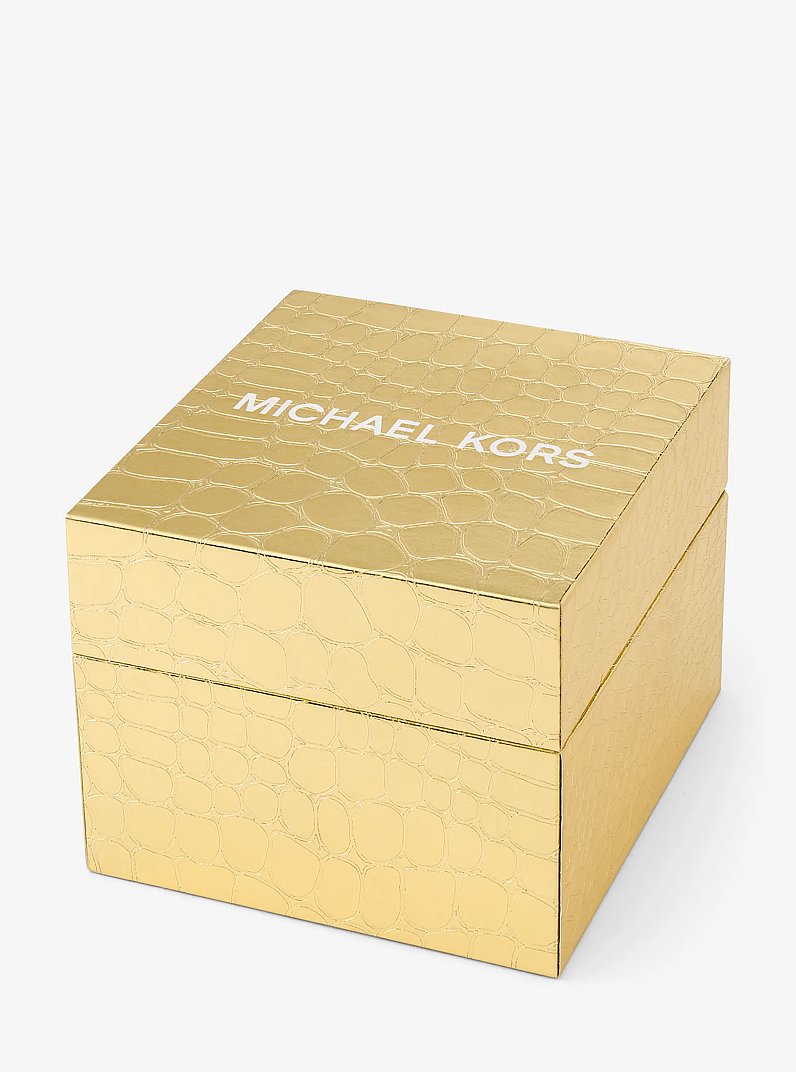 &Uuml;bergro&szlig;e Armbanduhr Maritime in zwei Farben in SCHWARZ/GOLDTON | Michael Kors