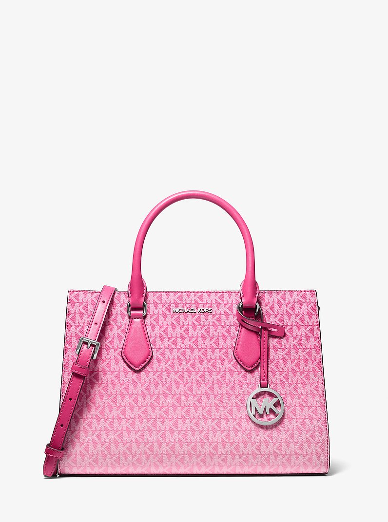 Sheila Medium Ombr&eacute; Signature Logo Satchel in DRAGONFRUIT | Michael Kors