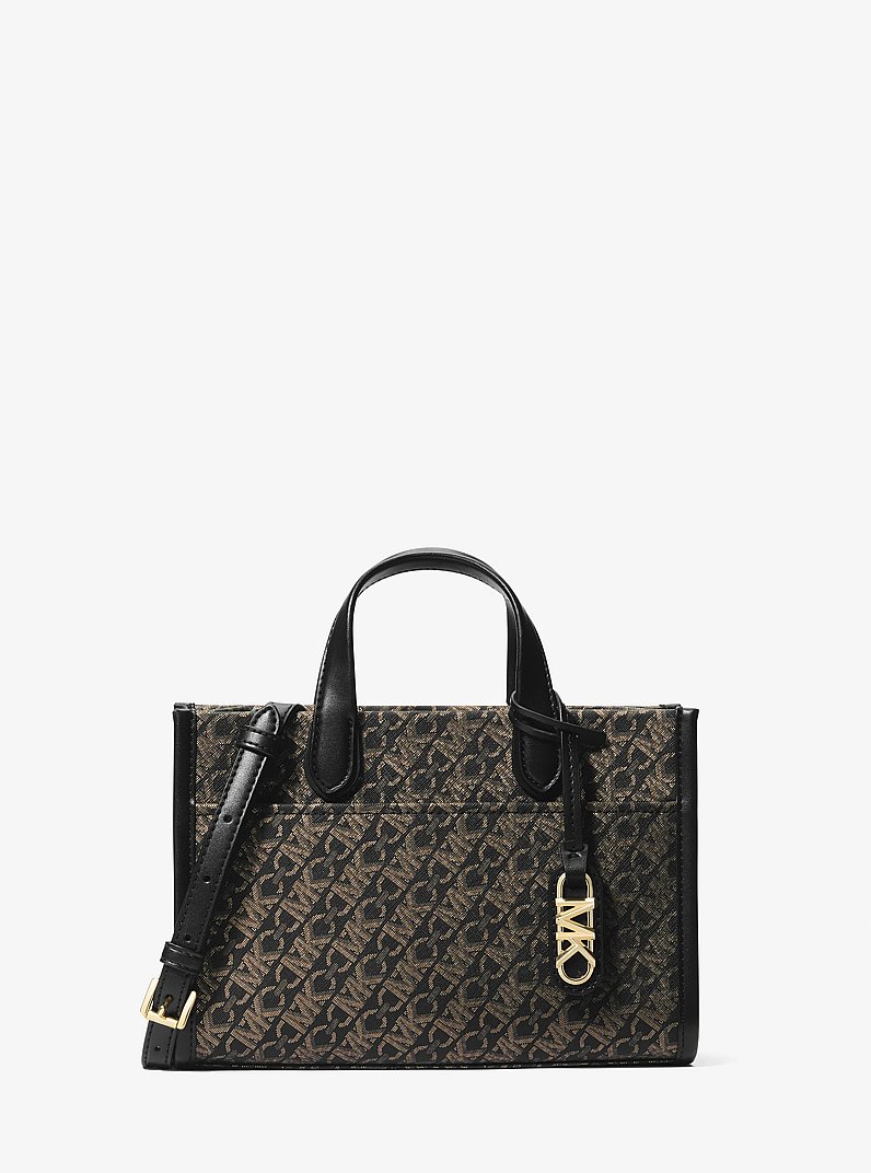 Borsa messenger piccola Gigi metallizzata con logo Empire