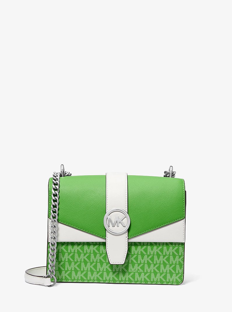 Greenwich Small Color-Block Signature Logo Crossbody Bag in JUNGLE