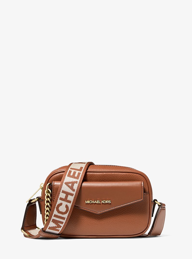 Maisie Small Pebbled Leather 2-in-1 Camera Bag in LUGGAGE - Sale