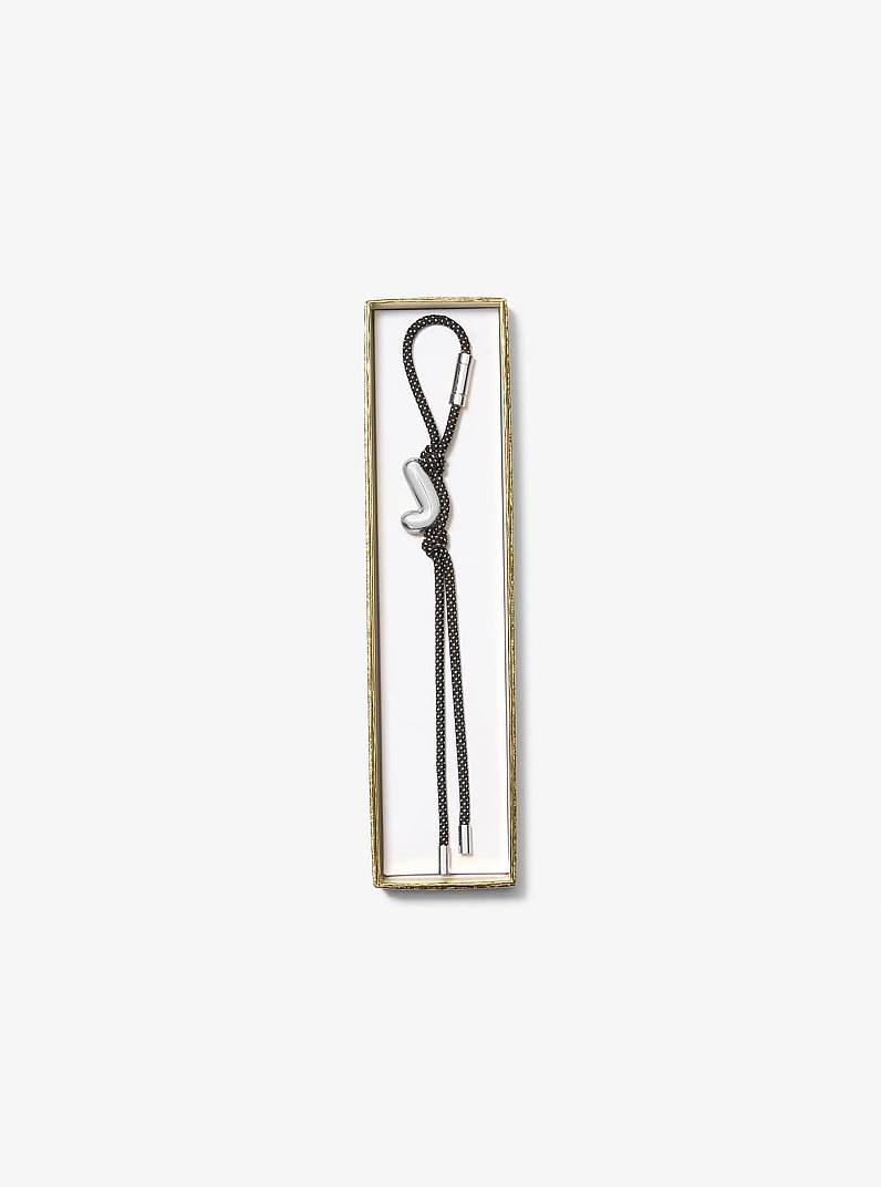 Initial Silver-Tone and Speckled Cord Bag Charm in SH RHODIUM | Michael Kors