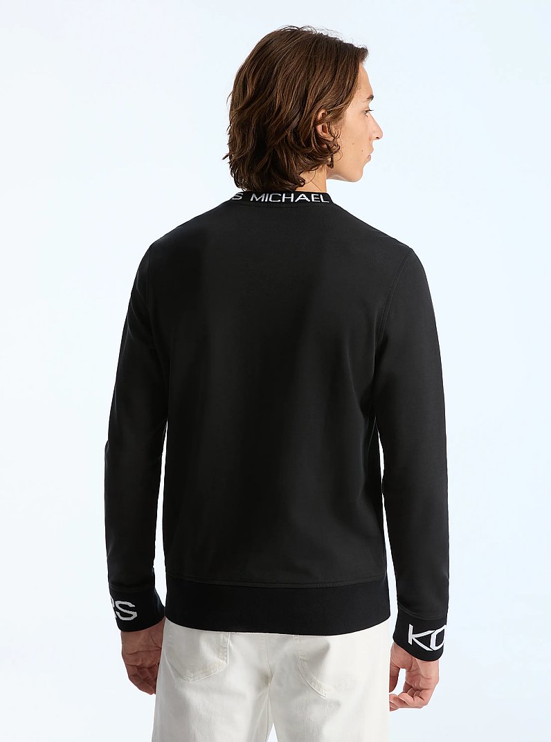 Logo Trim Cotton Blend Sweatshirt in BLACK - Sale | Michael Kors [US]