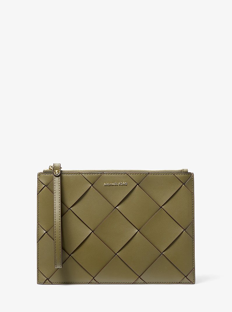 Handgelenktasche Jet Set Travel Extra-Large aus gewebtem Leder