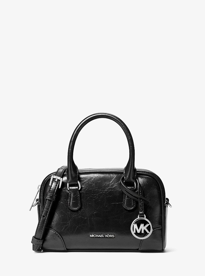Thompson Extra-Small Distressed Convertible Satchel in BLACK