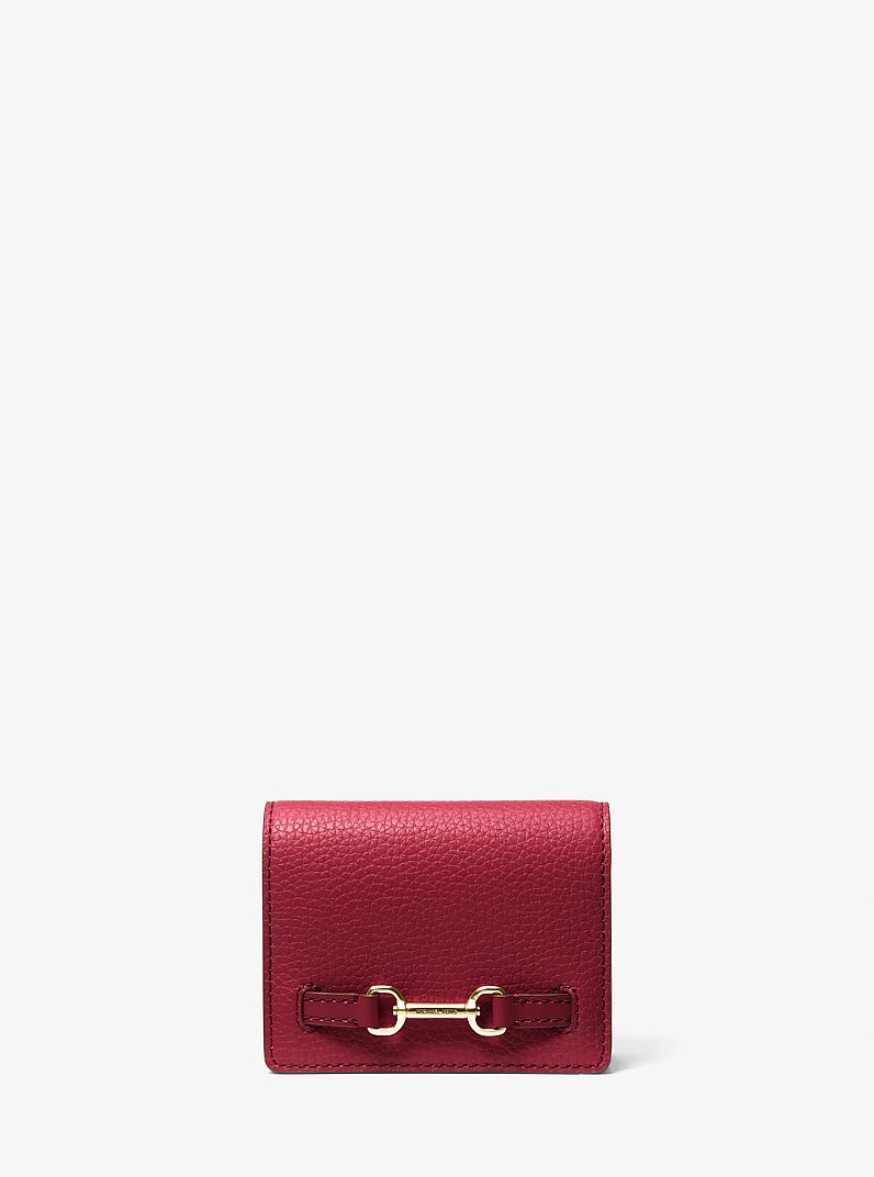 Carson Small Pebbled Leather Wallet in CHERRY | Michael Kors