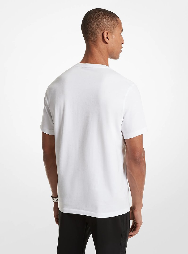 Camiseta gr&aacute;fica de algod&oacute;n con logotipo in BLANCO | Michael Kors
