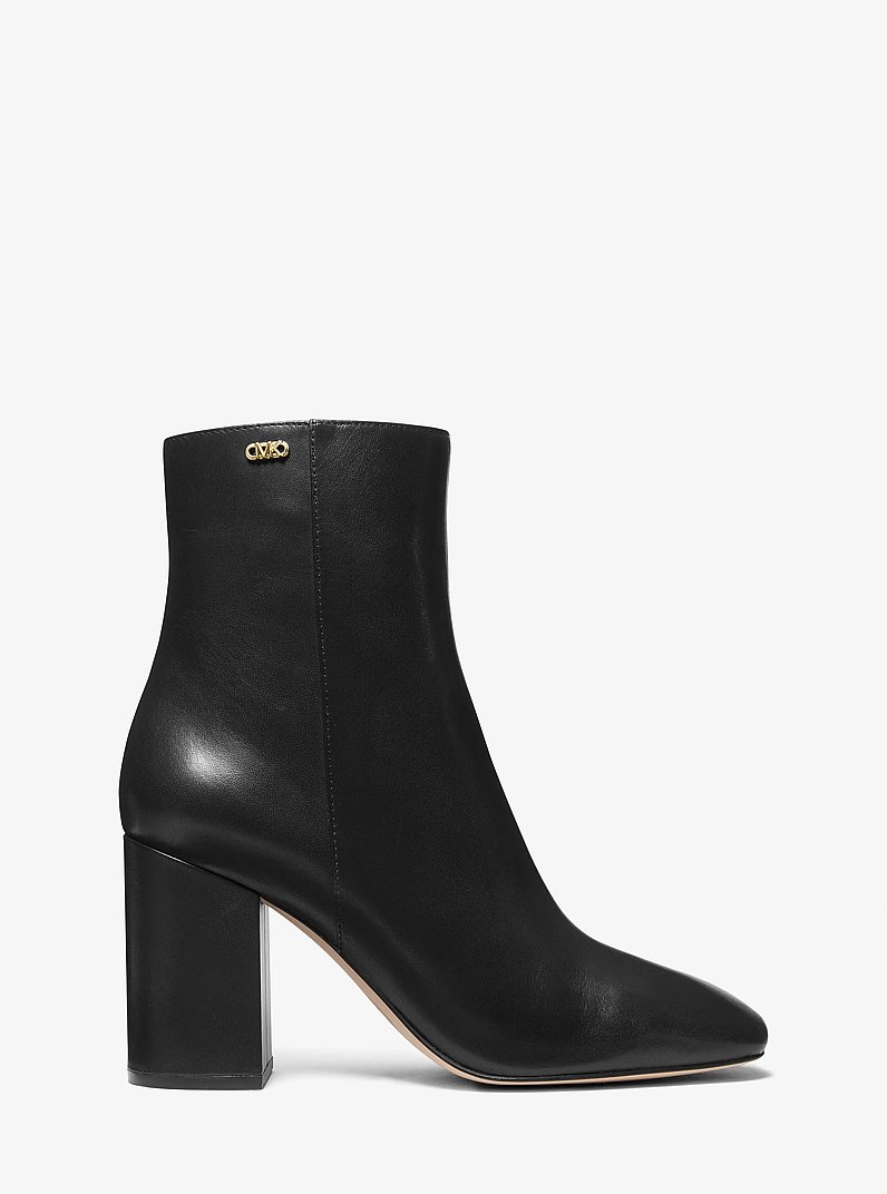 Perla Leather Ankle Boot in BLACK | Michael Kors