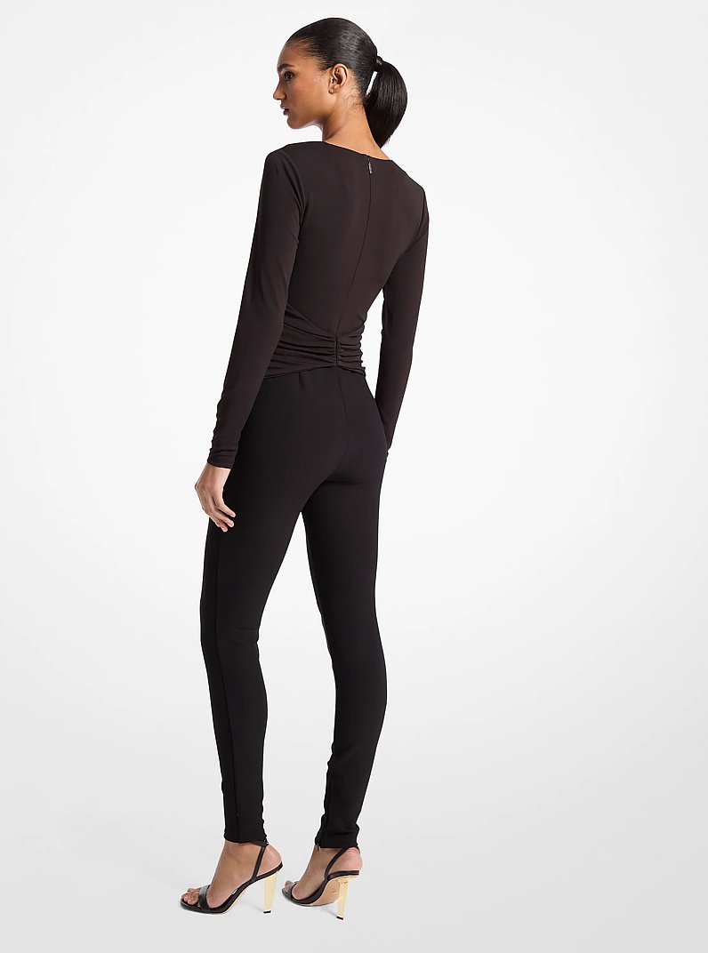 Combinaison fronc&eacute;e en jersey mat extensible