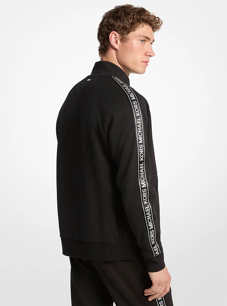 Chaqueta de mezcla de algod&oacute;n con cremallera y logotipo