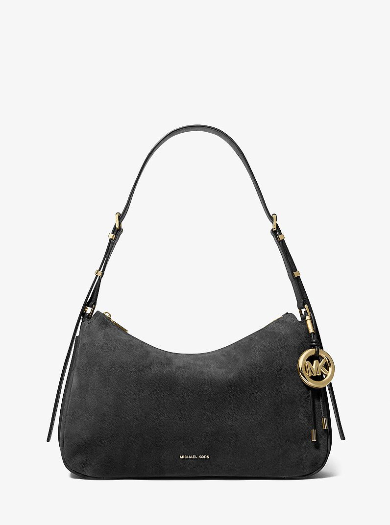 Nolita Medium Nubuck Convertible Shoulder Bag in BLACK | Michael Kors