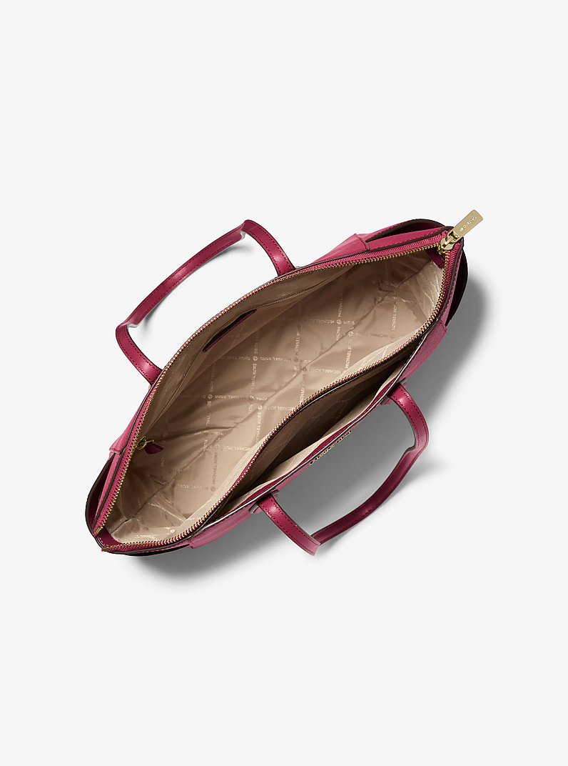 Marilyn Medium Saffiano Leather Tote Bag in CEREZA | Michael Kors
