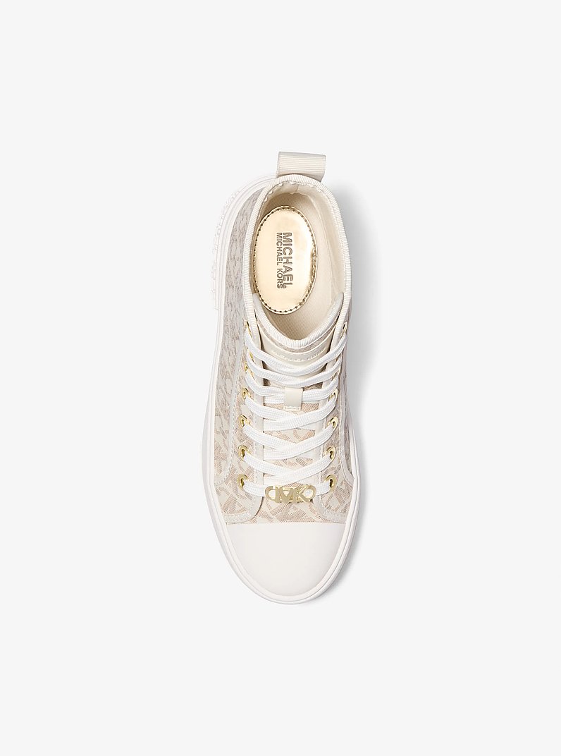 Evy Empire Monogram High-Top Sneaker in VANILLA | Michael Kors