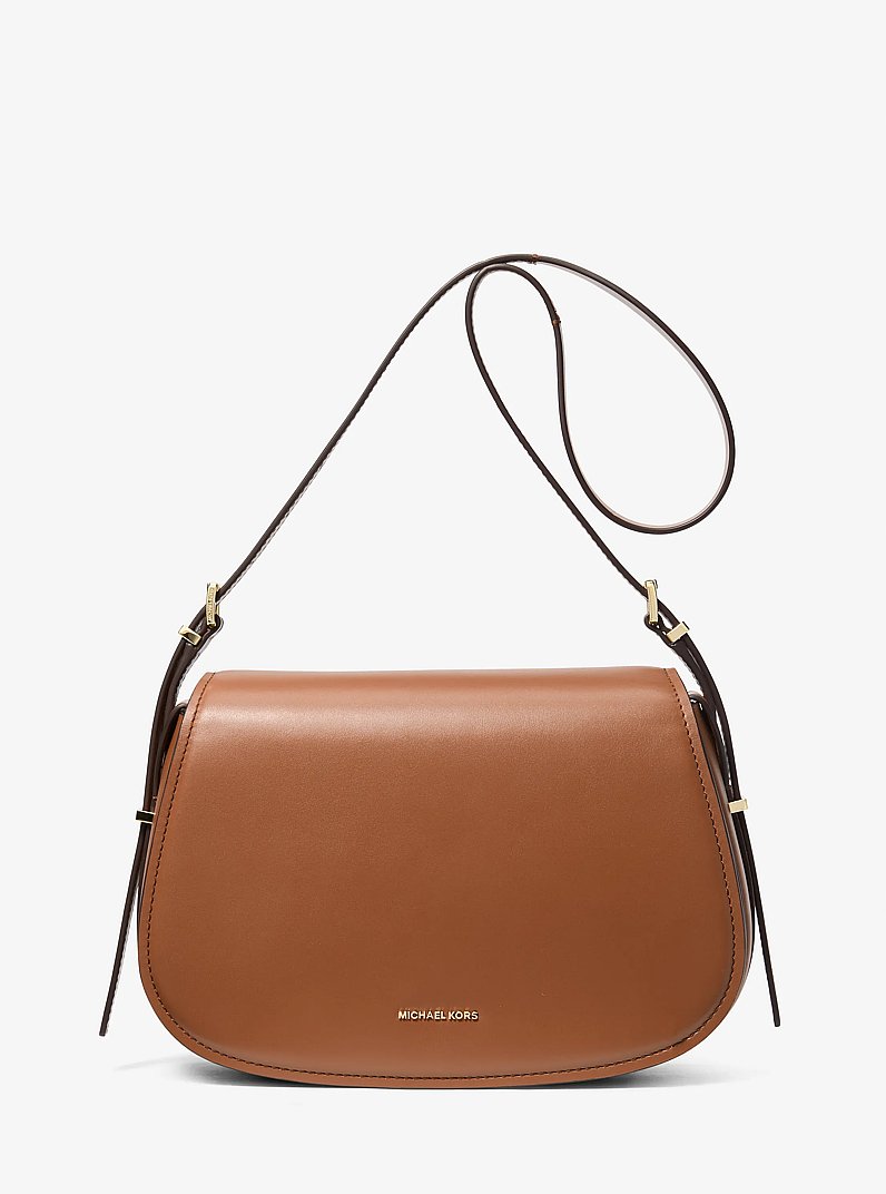 Sac &agrave; bandouli&egrave;re Lydia en cuir de taille moyenne in LUGGAGE | Michael Kors