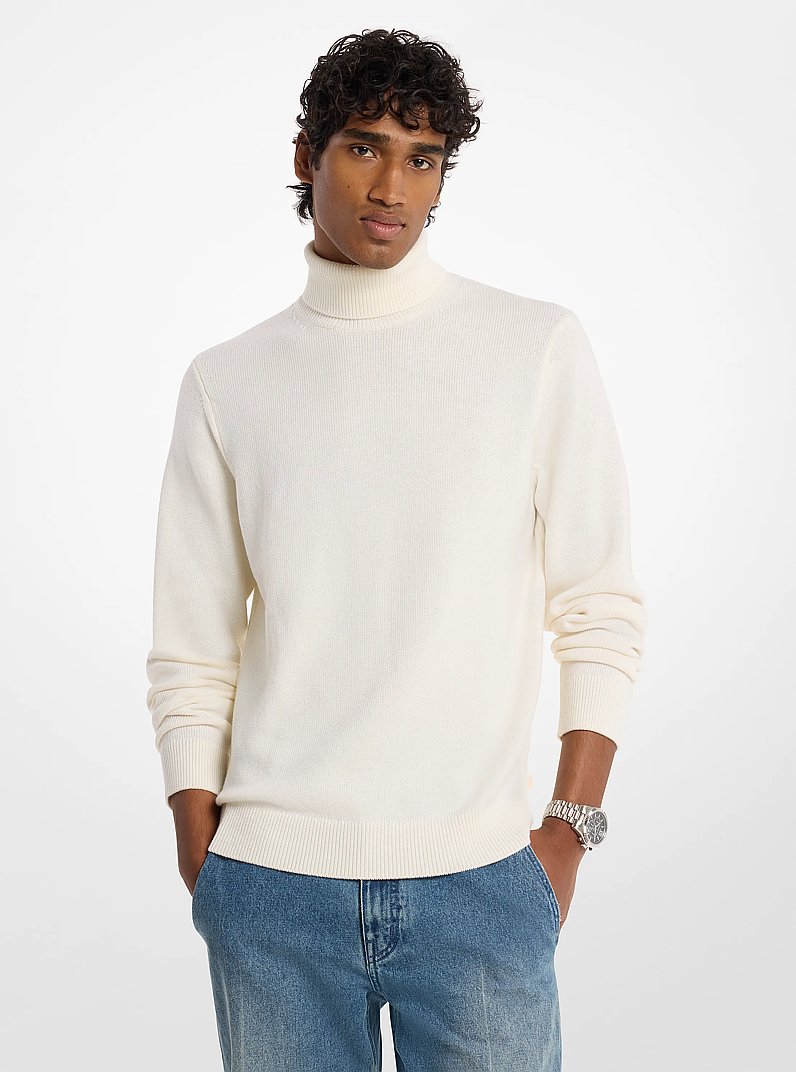 Su&eacute;ter de cuello alto de lana merino in HUESO | Michael Kors