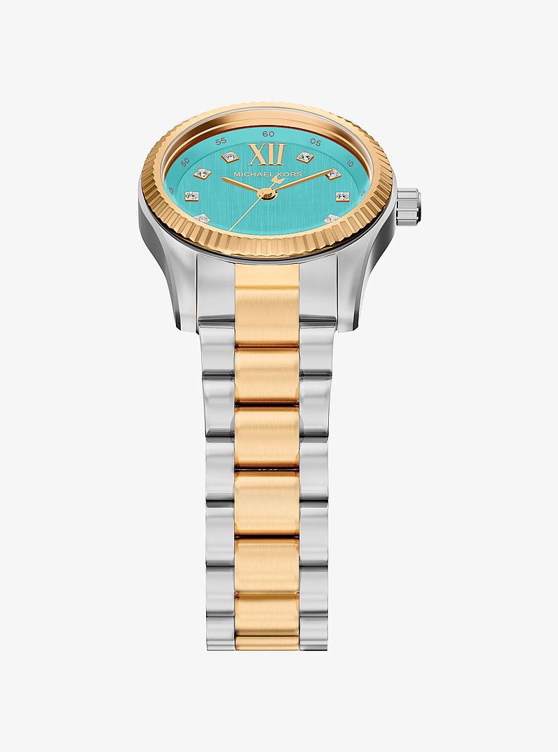 Kleine, zweifarbige Armbanduhr Lexington mit Pav&eacute; in ZWEIFARBIG | Michael Kors