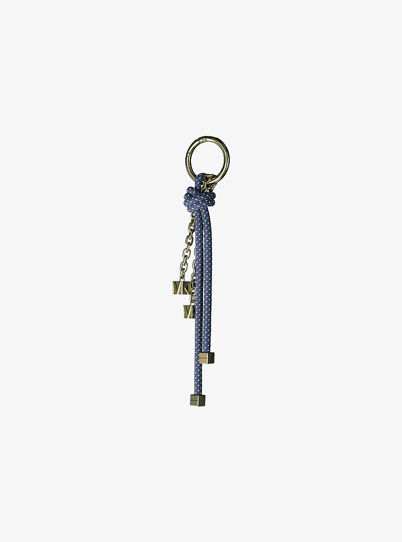 Gold-Tone and Speckled Cord Bag Charm in FRENCH BLUE | Michael Kors