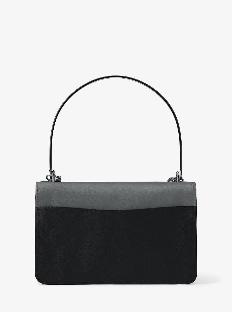 Claire Large Color-Block Pebbled Leather Shoulder Bag in STORM MULTI | Michael Kors