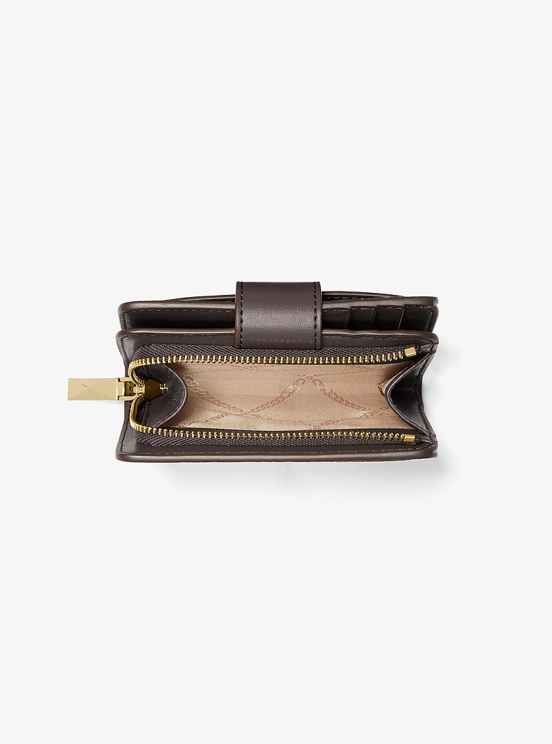 Petit portefeuille Mercer en cuir in CHOCOLAT | Michael Kors