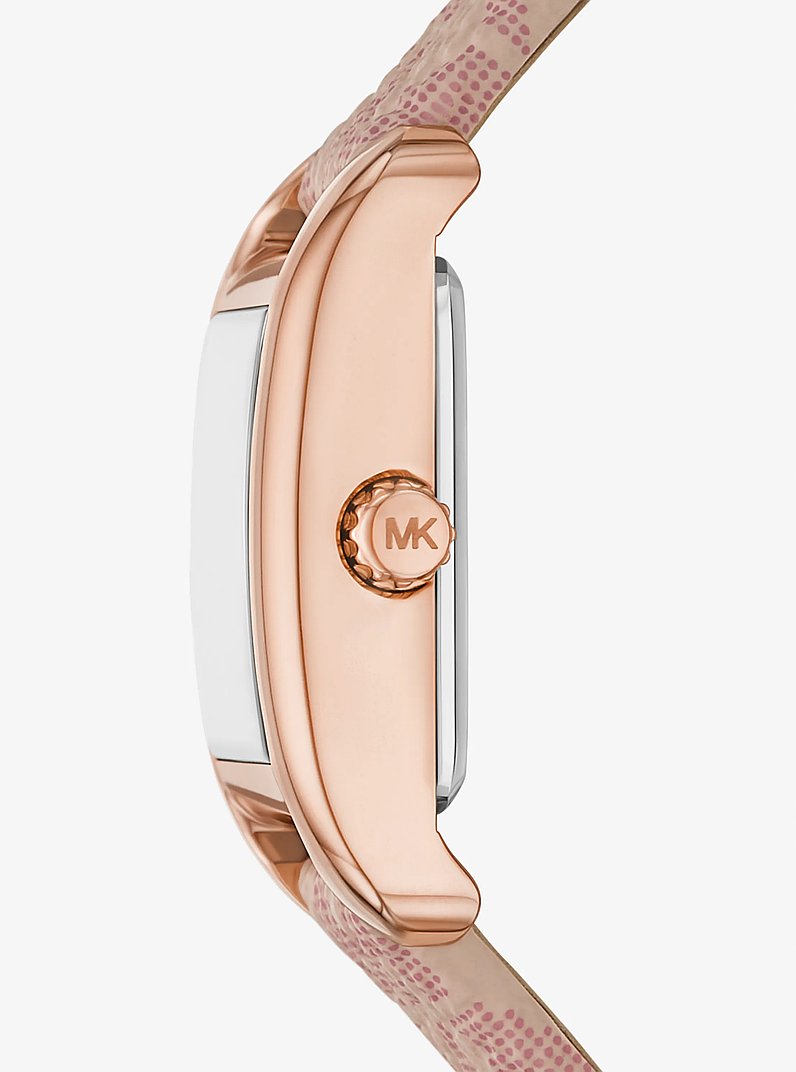 Petite Monroe Rose Gold-Tone and Logo Strap Watch in ROSE GOLD | Michael Kors