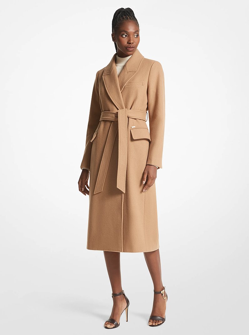Wool Blend Wrap Coat in BLACK - Sale | Michael Kors [US]