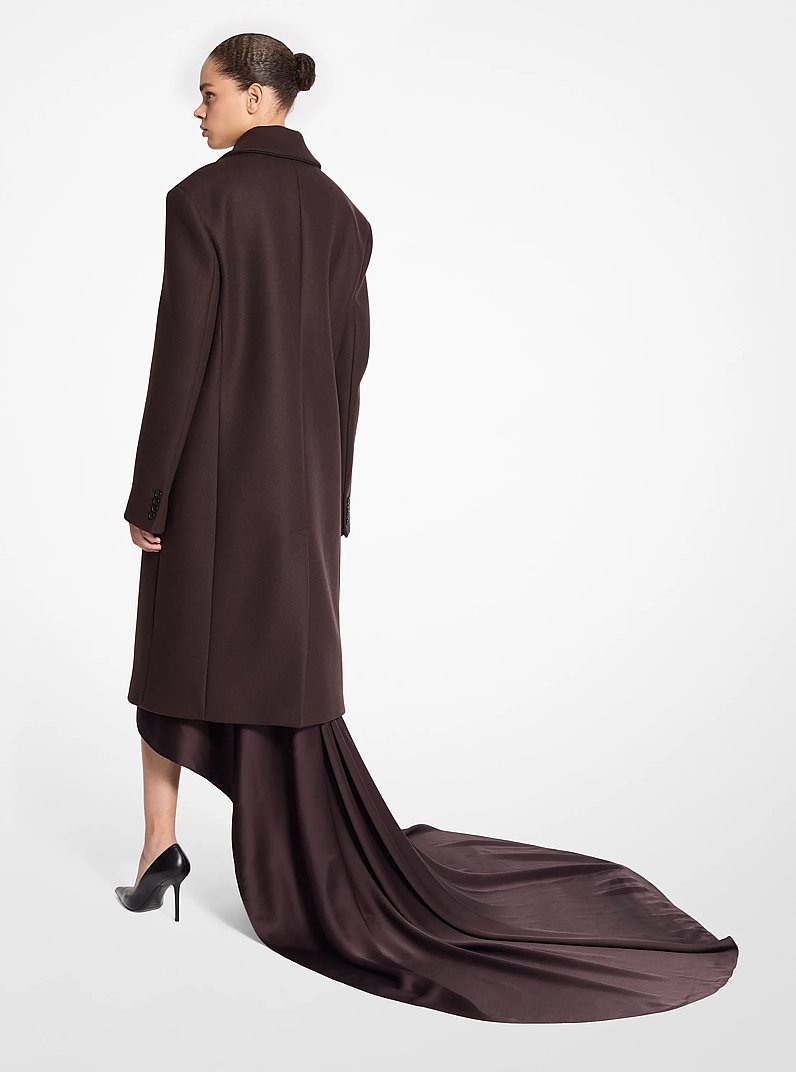 Manteau Chesterfield en laine melton in CHOCOLAT | Michael Kors