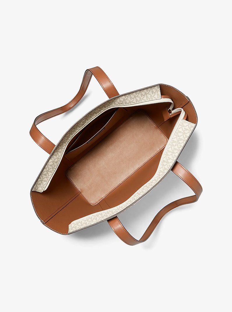 Pratt Large Signature Logo Tote Bag in VANILLA | Michael Kors