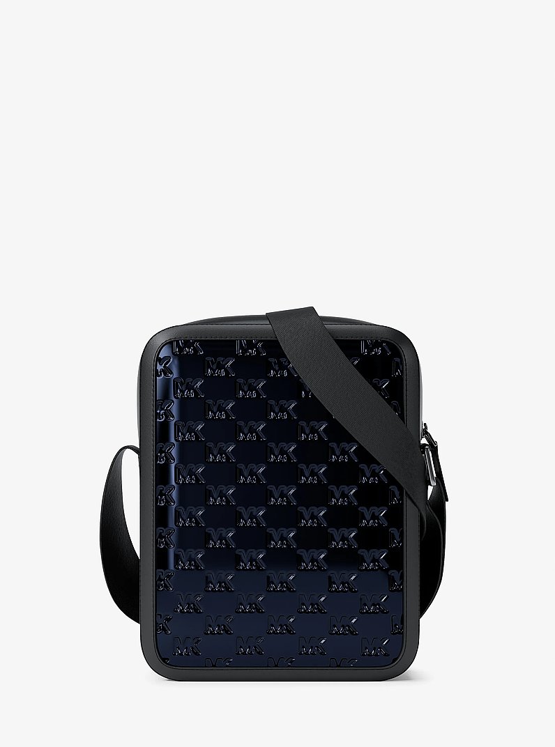 Cooper Metallic Logo Debossed Flight Bag in NAVY | Michael Kors