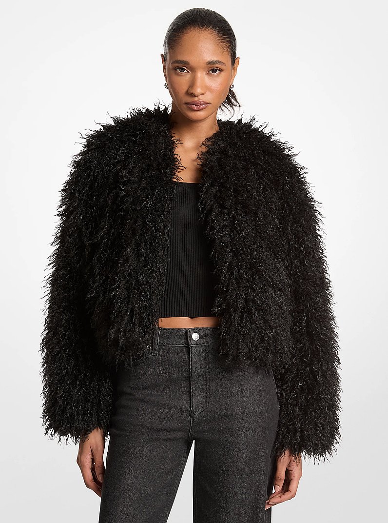Faux Shearling Jacket in NOIR | Michael Kors
