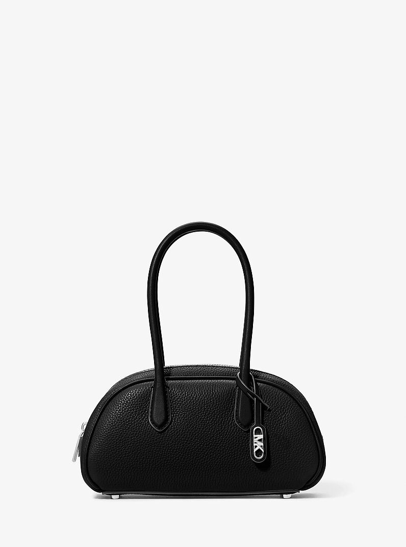Lulu Small Pebbled Leather Satchel in BLACK | Michael Kors