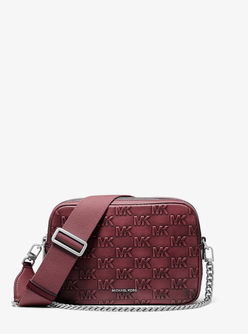 Sac &agrave; bandouli&egrave;re pour appareil photo Bryant de taille moyenne en cuir bruni in ROUGE POURPRE | Michael Kors
