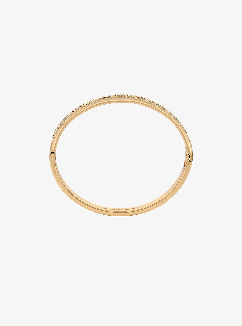 Pav&eacute; Perforated Logo Bangle in OR | Michael Kors