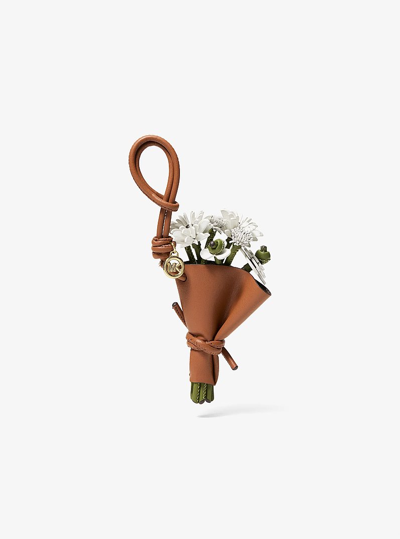 Leather Floral Bouquet Bag Charm in OPTIC WHITE | Michael Kors