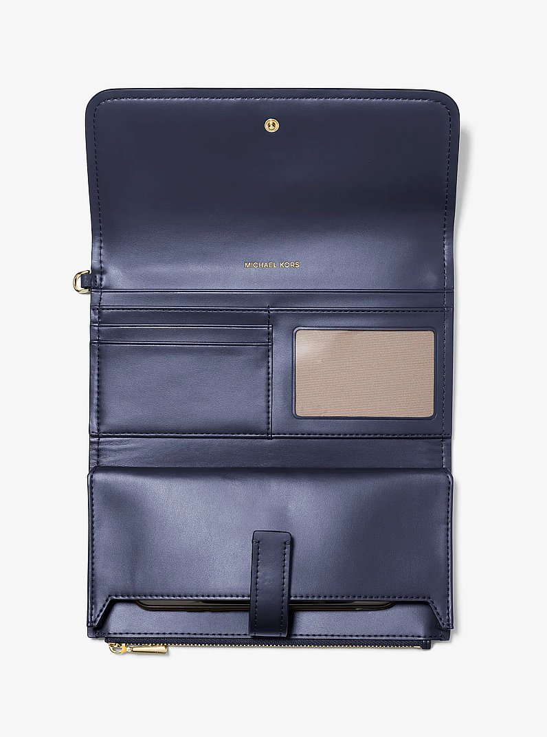 Pochette da polso Jet Set media in pelle martellata per smartphone in ABITO BLUES | Michael Kors